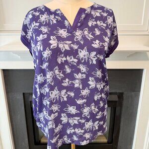 💜 Papermoon Purple Floral Blouse – Size Large 🌸